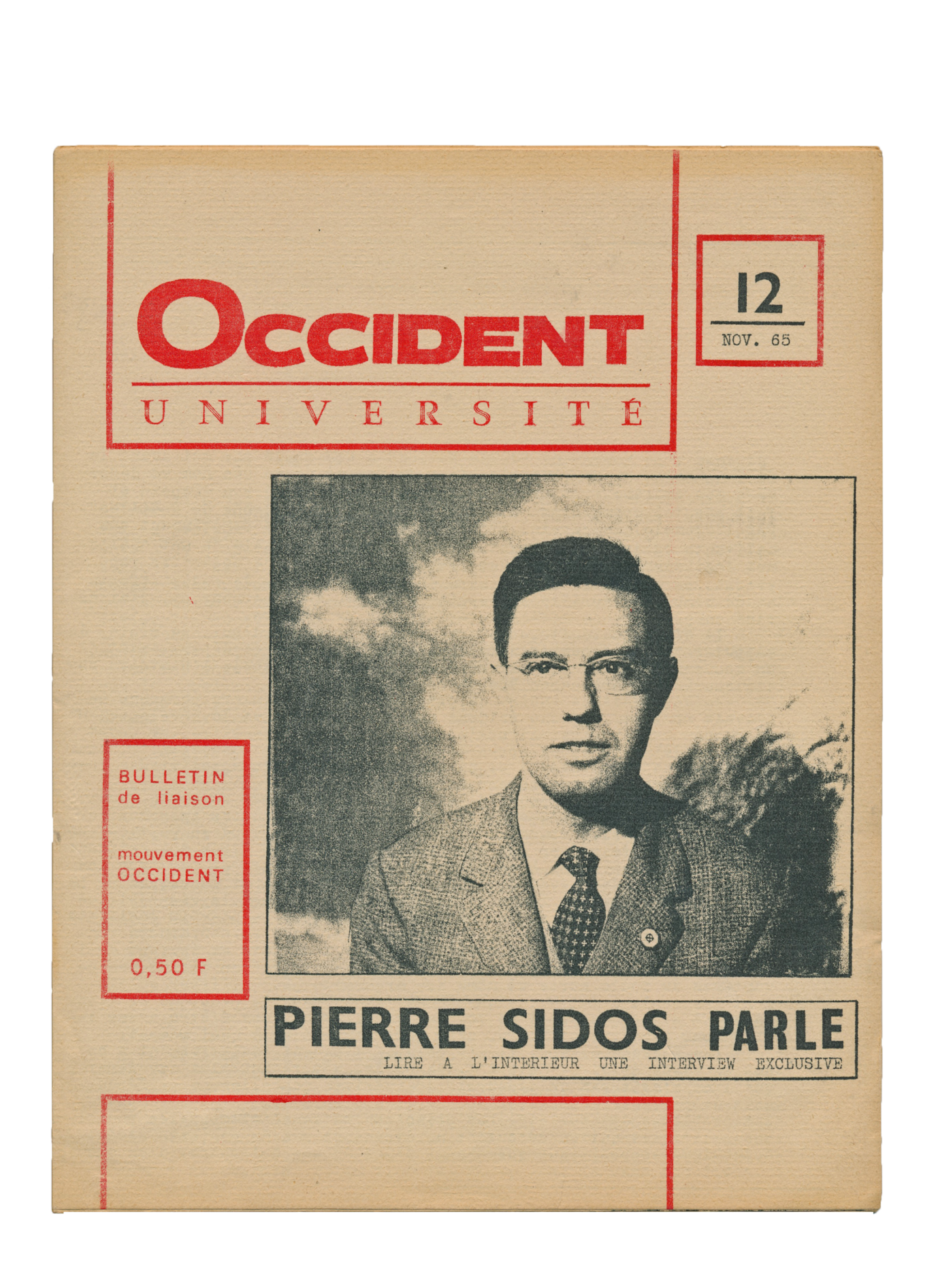 Ausgabe von Occident-Université mit dem Bild Sidos', 1965